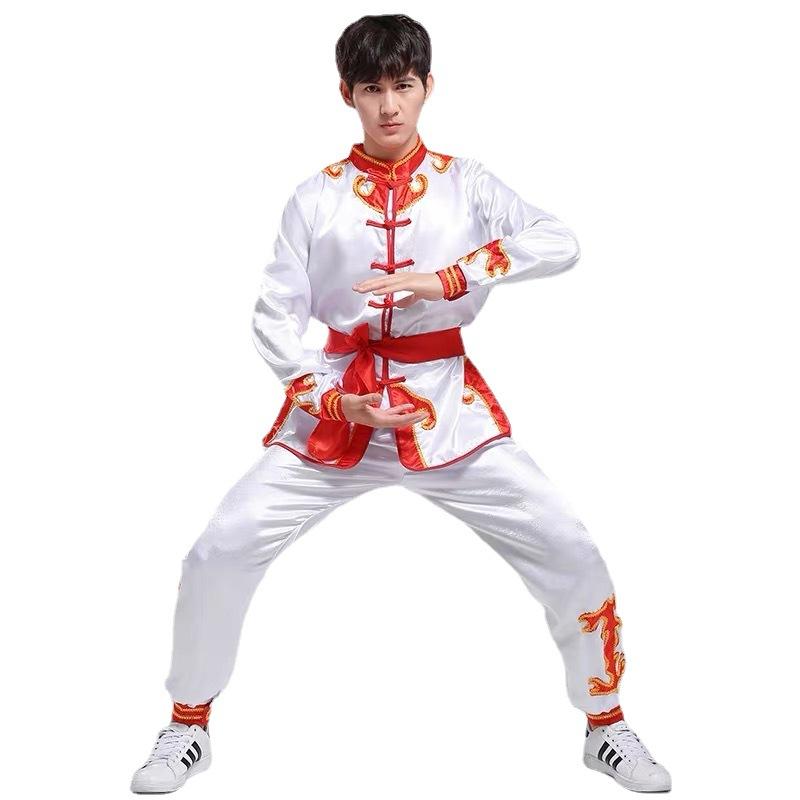 ダンス衣装 男女兼用 練習着 演舞服 龍舞 獅子舞 舞踊服 武術服 ステージ衣装 ポリエステル 110cm 120cm 130cm 140cm 150cm 160cm 170cm 180cm 190cm ホワイト イエロー レッド