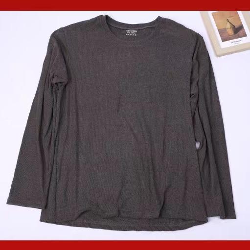 肌着 メンズ 発熱 保温 インナーシャツ 男性用 ラウンドネック 長袖 あったか 厚手 部屋着 秋冬 グレー..