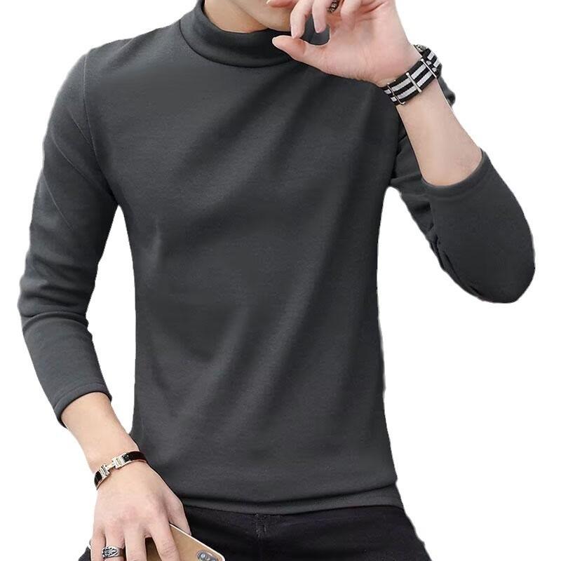 2個セットTシャツ メンズ 男性用 秋冬 裏起毛 長袖 トップス ハーフハイネック 無地 厚手 インナーシャツ 部屋着 暖かい ブラック グレー ネイビー アクリル・カテゴリ: 肌着.アンダーシャツ・ネックライン: セミハイネック・対象: ...