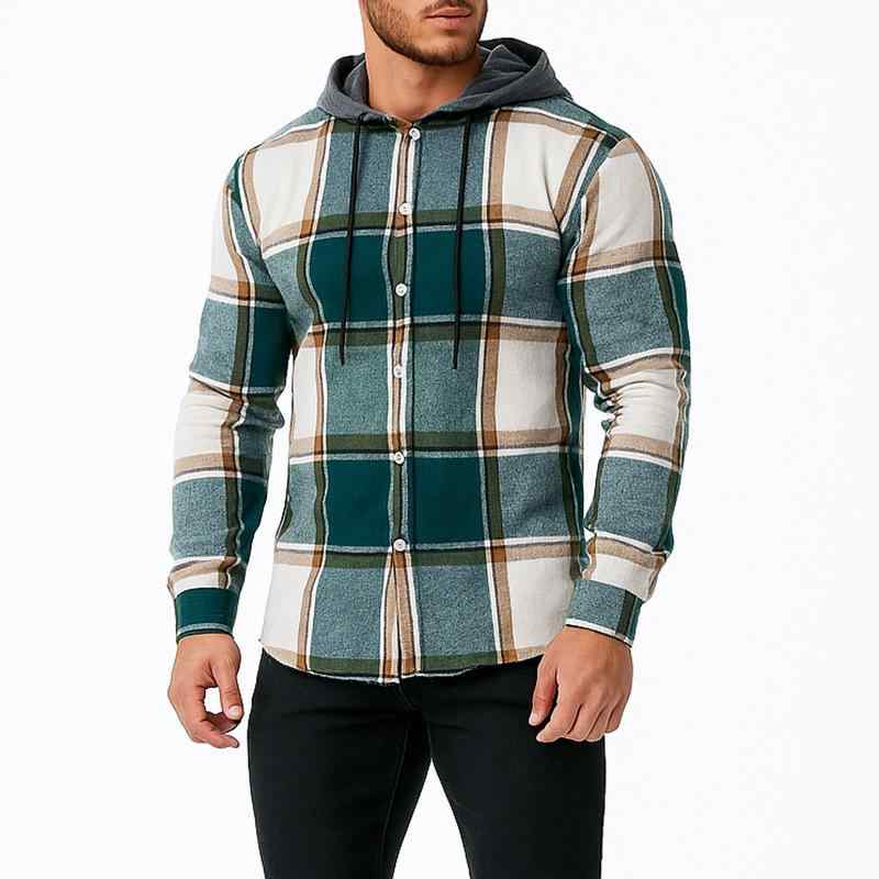 シャツ メンズ 男性用 花柄 コットンリネン 長袖 修身 トップス カジュアル 普段使い グリーン系 M L XL 2XL S