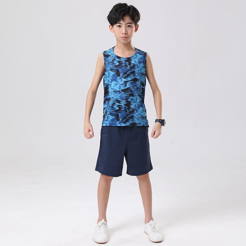 キッズ スポーツショートパンツ 男の子用 ランニング ヨガ トレーニング 吸湿速乾 接触冷感 紺色 ネイ..