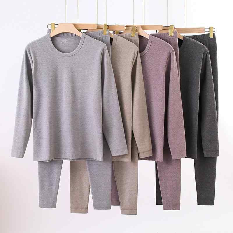 2個セットメンズ 保温インナー 上下セット 新疆綿 コットン 長袖 トップス 長ズボン 厚手 ラウンドネック 男性用 肌着 パジャマ 部屋着 ルームウェア・素材: 綿95-・アイテム: 肌着.アンダーシャツ・対象: メンズ・柄: 無地・ネックライン: ラウンドネック・カラー: ダークグレー, ライトグレー, ベージュグレー, パープルブラウン・サイズ: L, XL, XXL, XXXL・袖丈: 長袖・パンツ丈: フルレングス・生地の厚さ: 厚手・対象年齢: ミドルエイジ(40-60歳)・機能: 保温