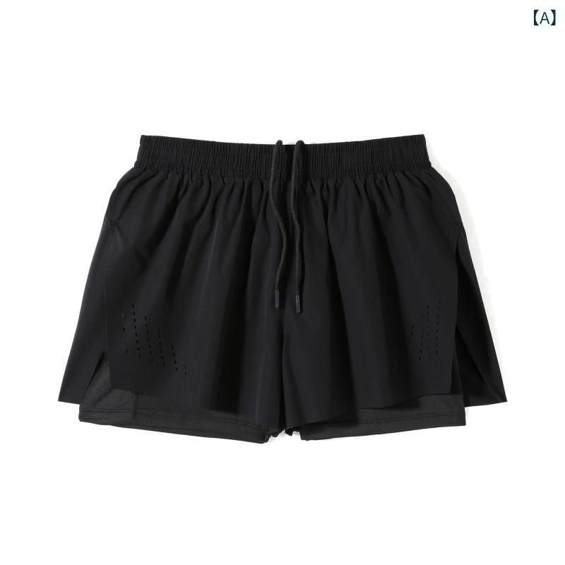 LINEAR shopのショートパンツ メンズ 男性用 スポーツウェア アウトドア ランニングパンツ 速乾 ハーフパンツ インナー付き トレーニング フィットネス 陸上 マラソン 黒 ブラック 黄色 イエロー 紺 ネイビー｜アングル2