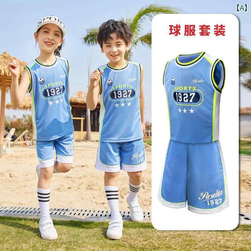 バスケットボールユニフォーム キッズ 男女兼用 小学生 幼稚園 トレーニングウェア スポーツウェア 2点セット ポリエステル 吸湿速乾 2