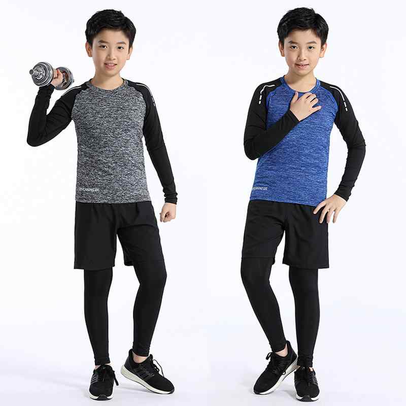キッズ スポーツウェア 上下セット 速乾性 サッカー バスケットボール トレーニングウェア コンプレッ..