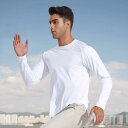 Tシャツ メンズ 男性用 長袖 スポーツウェア 接触冷感 吸湿速乾 ランニング トレーニング 登山 アウトドア 春秋 ポリエステル 無地 黒 白 青 紫 緑