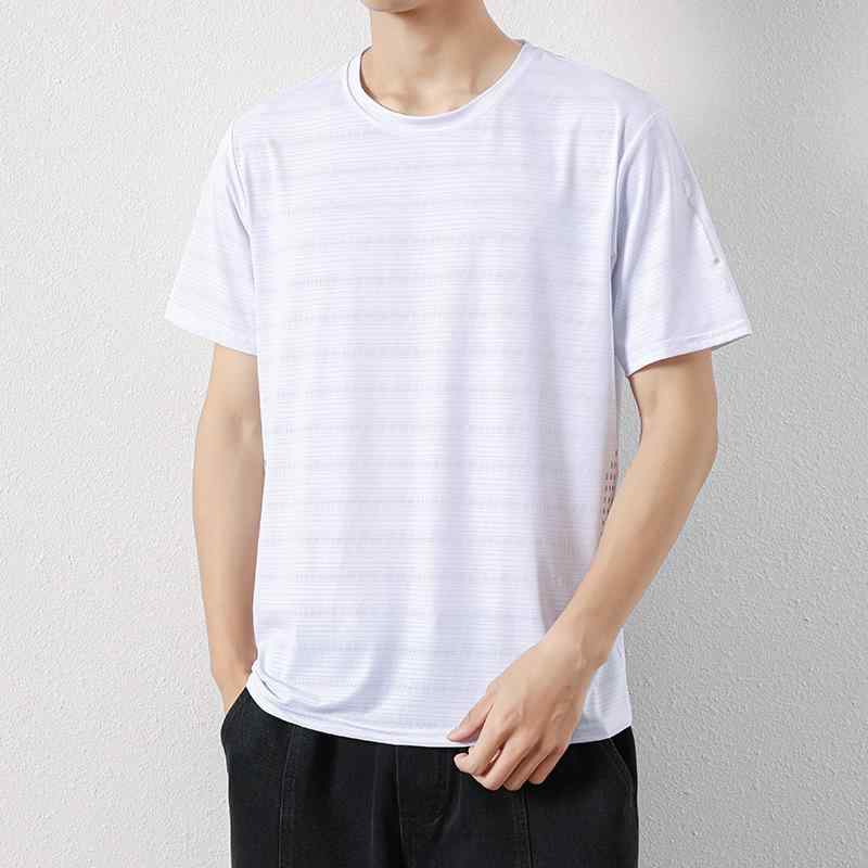Tシャツ メンズ 男性用 薄手 速乾性 スポーツウェア トップス 半袖 無地 丸首 トレーニング ランニング ウェア 部屋着 ルームウェア 普段使い カジュアル スタイル ポリエステル 春夏