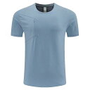 Tシャツ メンズ 男性用 スポーツウェア トレーニングウェア 半袖 丸首 無地 ポリエステル 吸湿速乾 接触冷感 運動着 ランニング ジョギング アウトドア 普...