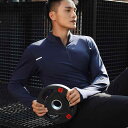 Tシャツ メンズ 男性用 長袖 立襟 トレーニング ランニングウェア ポリエステル 吸湿速乾 スポーツウェア 秋冬 ブラック ブルー ホワイト