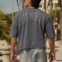 Tシャツ 男性用 オーバーサイズ 発泡プリント 綿 半袖 アメカジ スポーツ ウェア トレーニング ジム カジュアル トップス