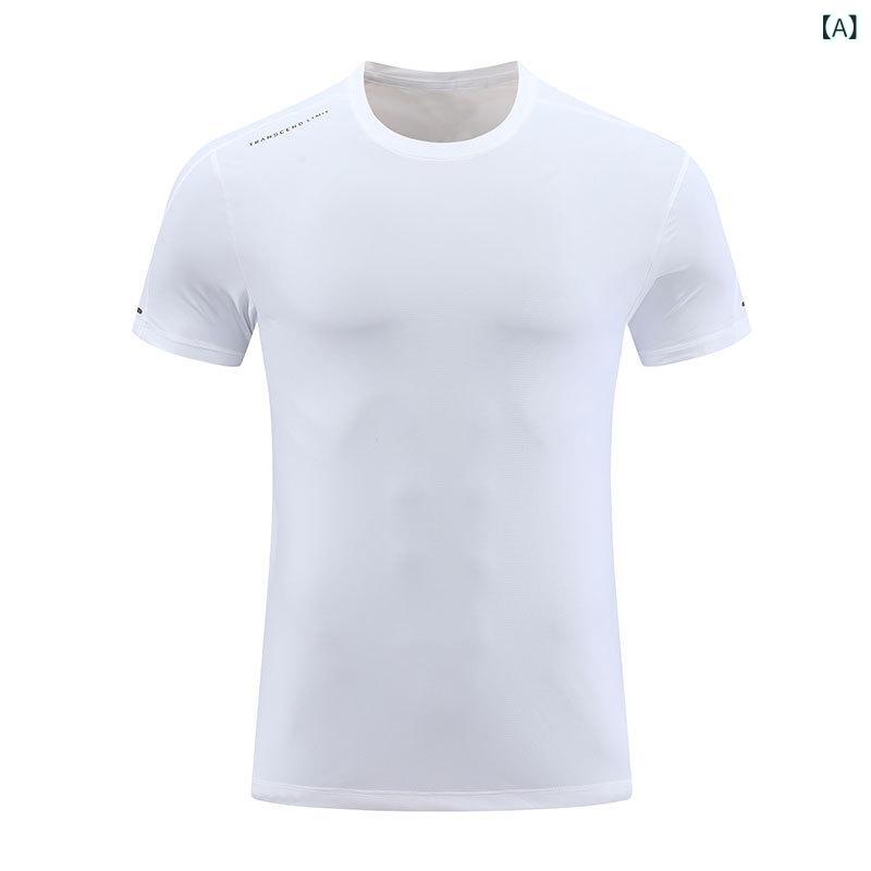 Tシャツ メンズ 男性用 接触冷感 スポーツウェア 半袖 速乾性 トレーニングウェア ...