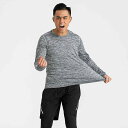 Tシャツ メンズ 男性用 長袖 丸首 トップス 運動 跑步 健身 トレーニングウェア インナーシャツ カジュアル スタイル ポリエス...