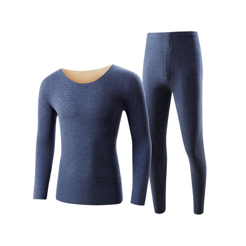 メンズ インナー 上下セット 羊毛 蚕糸 保温 肌着 長袖 秋冬 無地 スリム