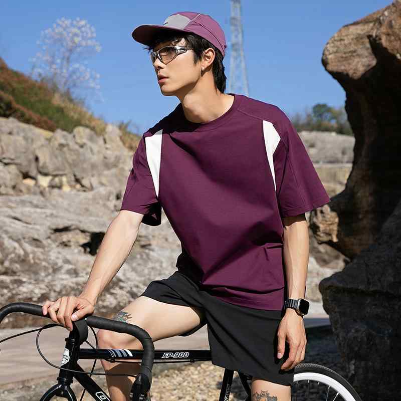 Spain （Clubs） - Tシャツ メンズ 男性用 薄手 速乾 接触冷感 涼感 半袖 ポリエステル トップス アウトドア 普段使い スポーツ 部屋着 紫色 ブルー グレー