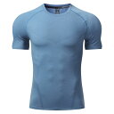 Tシャツ メンズ 男性用 接触冷感 ストレッチ 吸湿速乾 スポーツウェア 半袖 無地 トレーニング ランニング ウェア 春夏 ホワイト ブラック グレー ブルー