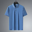 ポロシャツ メンズ 男性用 接触冷感 無地 半袖 Tシャツ トップス スポーツウェア カジュアル 普段使い 墨黒 ブラック系