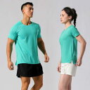 Tシャツ 男性用 薄手 軽量 速乾 スポーツウェア トレーニングウェア 接触冷感 トップス ポリエステル ホワイト ブラック グリーン