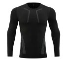 Tシャツ メンズ 男性用 長袖 スポーツウェア トレーニングウェア ランニングウェア ジムウェア 吸湿速乾 伸縮性 ポリエステル グレー系 ブラック ブルー