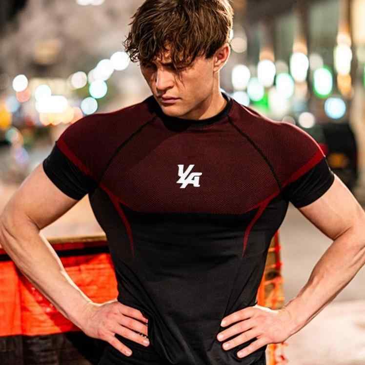 Tシャツ メンズ 男性用 スポーツ カジュアル ランニング トレーニング 吸湿速乾 高弾力 ポリエステル ブラック 黒 レッド グレー 春夏 秋冬