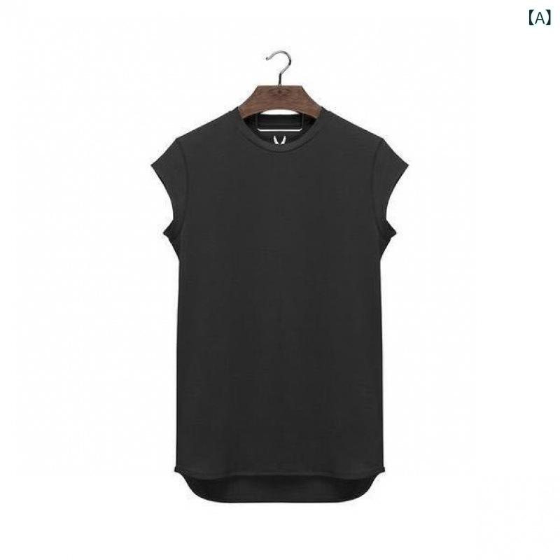 Tシャツ メンズ 男性用 ノースリーブ トレーニングウェア スポーツウェア 薄手 綿 ...