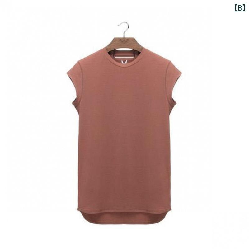 Tシャツ メンズ 男性用 ノースリーブ トレーニングウェア スポーツウェア 薄手 綿 ...