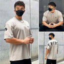 Tシャツ メンズ 男性用 半袖 丸首 運動 普段使い スポーティ カジュアル 通気性 速乾性 プリント ブラック ホワイト カーキ