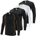 Tシャツ メンズ スポーツウェア 長袖 ランニングウェア トレーニングウェア コンプレッションウェア 速乾性 インナーウェア ポリエステル 無地 春夏 秋冬 男...