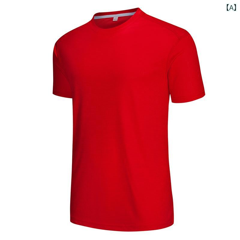 LINEAR shopのTシャツ 男性用 スポーツウェア メッシュ 通気性 ワークウェア 半袖 丸首 ポリエステル 速乾性 赤 黒 白 青 蛍光色 S M L XL XXL XXXL(x2)｜アングル2
