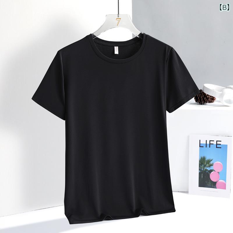 Tシャツ カップル 接触冷感 男女兼用 スポーツウェア 半袖トップス 無地 ラウンド...