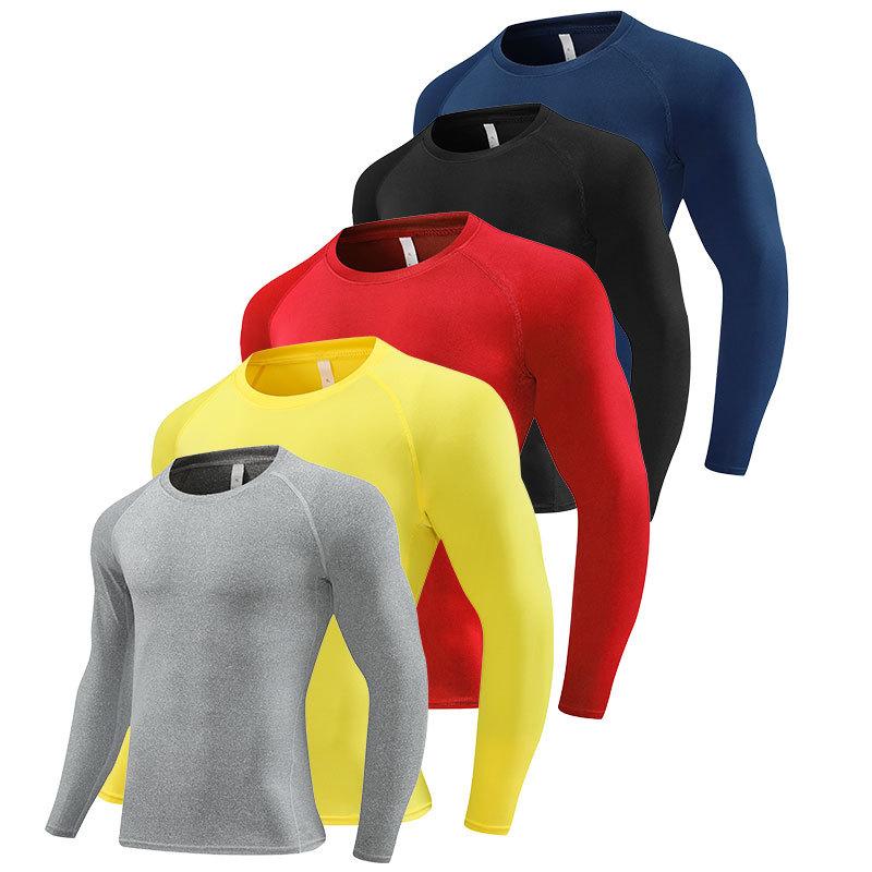Tシャツ 男性用 長袖 スポーツウェア 高弾性 接触冷感 吸湿速乾 ランニング トレーニング ウェア トップス 春夏秋冬 グレー グレー ブルー 青 レッド 赤
