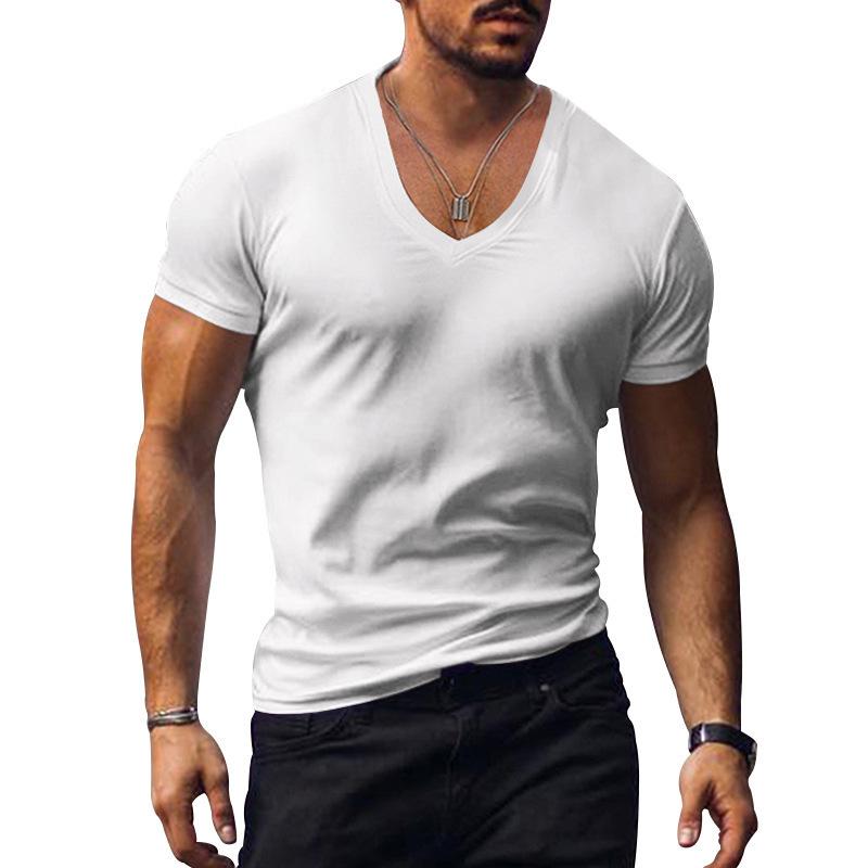 Spain （Clubs） - Tシャツ メンズ Vネック 半袖 ポリエステル 無地 薄手 スタイリッシュ カットソー トップス カジュアル スポーティー ホワイト ブラック グレー ネイビー カーキ ワインレッド