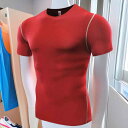 Tシャツ メンズ 男性用 スポーツウェア 速乾性 ストレッチ トレーニングウェア PRO サッカー バスケットボール ランニング フィットネス ウェア トップス...