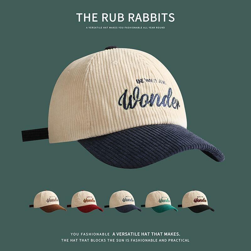 帽子 レディース メンズ 韓国 コーデュロイ キャップ ペア 学生 小顔効果 野球帽 ブラック コーヒー色 ..