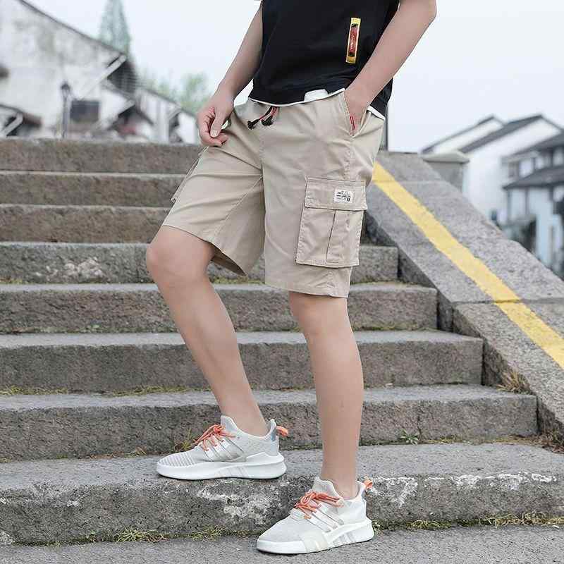 ハーフパンツ メンズ カーゴパンツ ゆったり ストレート 薄手 春夏 高腰 ワークパンツ 5分丈 ポケット 多数 ベージュ ブラック