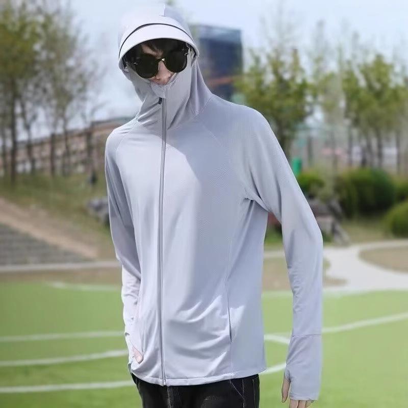 Parka - パーカー メンズ 男性用 夏用 薄手 接触冷感 UVカット 紫外線対策 釣り ウェア 大きいサイズ メッシュ 通気性 スポーツ アウトドア 普段使い