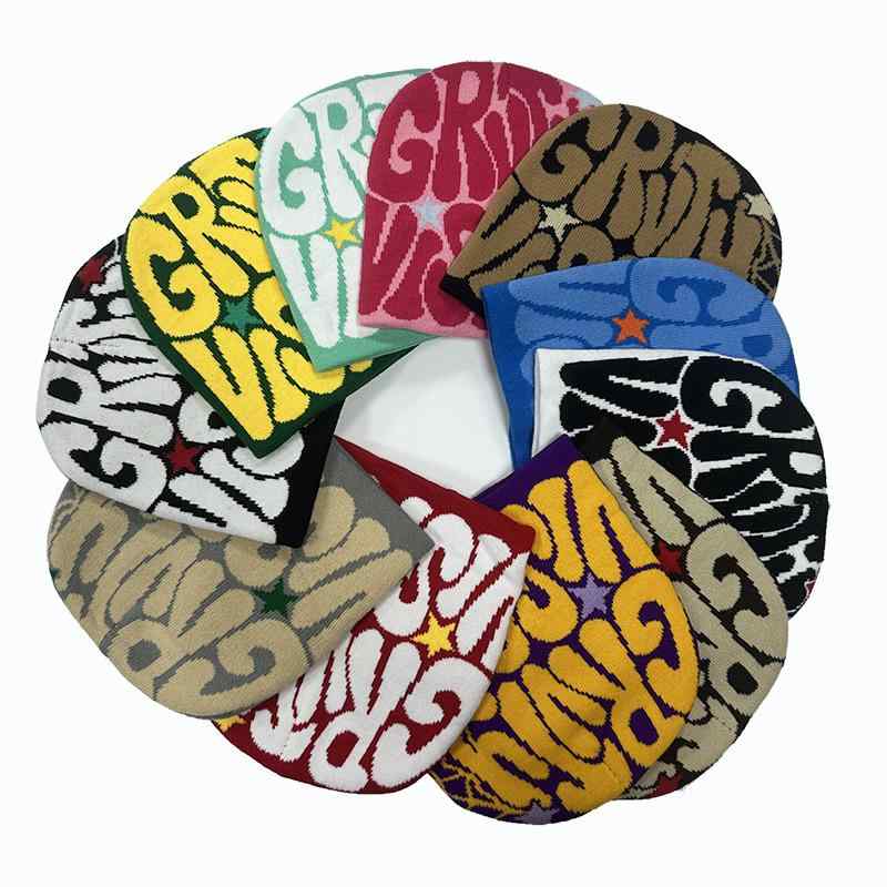 ニット帽 男性用 秋冬 防寒 ビーニー ストリート 힙합 个性 提花 無地 アクリル 调节可能