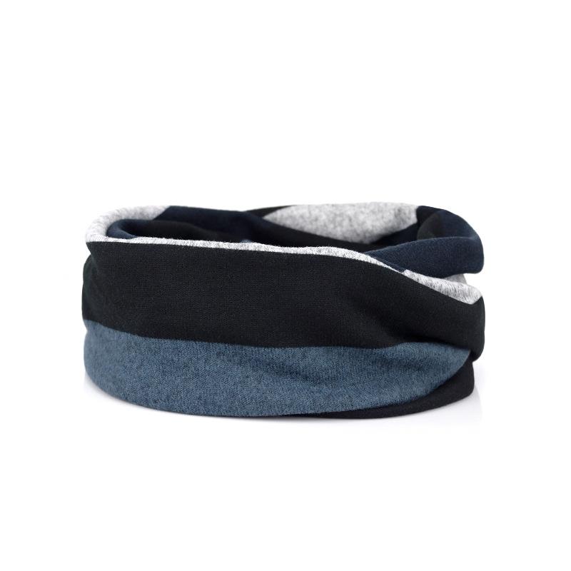 ネックウォーマー 男性用 ニット帽 ビーニー 秋冬 防寒 伸縮性 普段使い スヌード 拼接 暗灰藍 无忧藍 风情藍