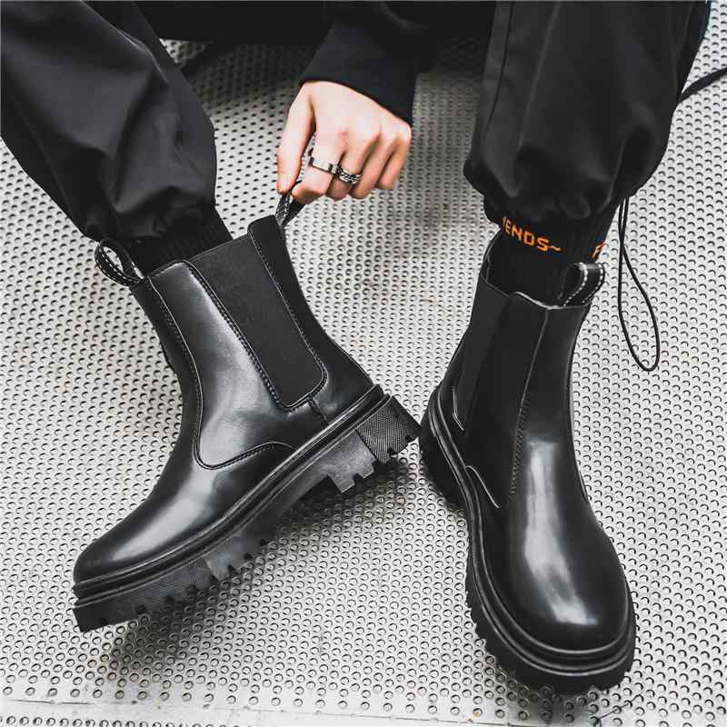 ブーツ メンズ 男性用 ハイカット レザーシューズ 秋冬 マウンテンブーツ 防水 滑り止め ラウンドトゥ ..