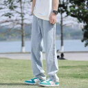 ジーンズ メンズ ジーパン デニムパンツ ワイドレッグ ストレート ズボン 浅ブルー 無地 四季