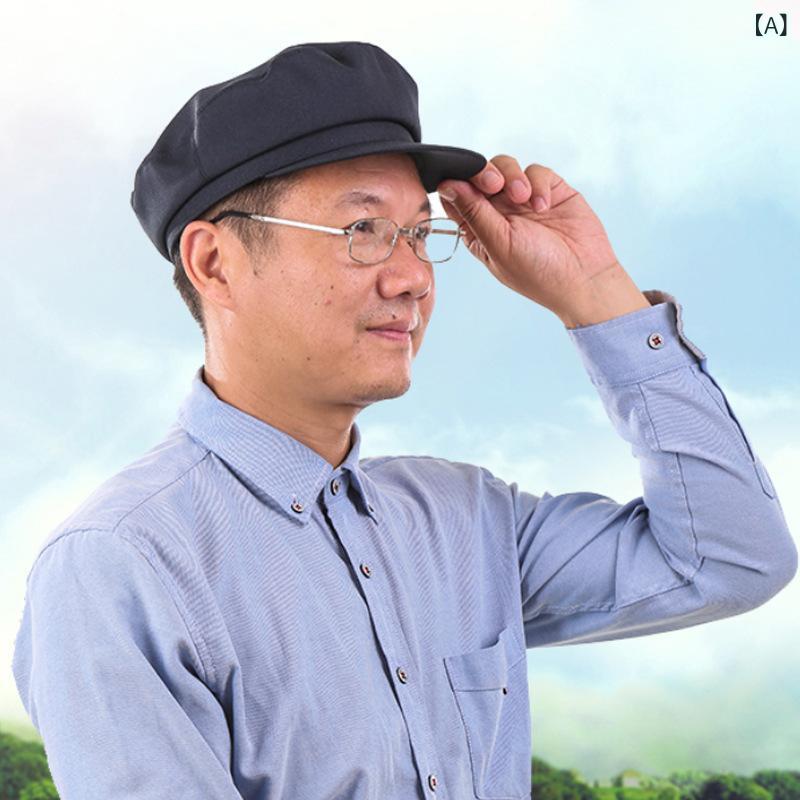 帽子 男性用 キャップ 春夏 薄手 シニア 紳士 ハンチング 浅グレー S M L 通気性(x10)