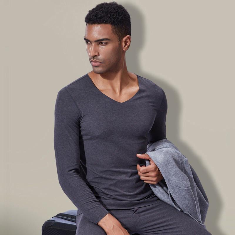 メンズ インナー 上下セット 長袖シャツ 長ズボン 男性用 保温 肌着 無地 モダール 秋冬 あったか 暖か..