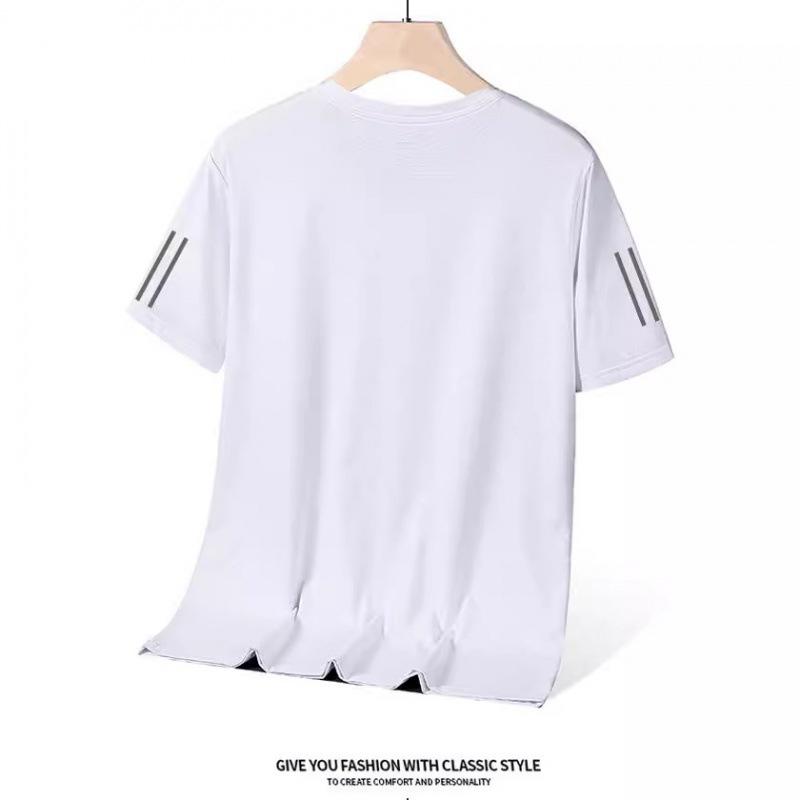 Tシャツ メンズ 男性用 スポーツ ランニング 接触冷感 吸湿速乾 トレーニング ウェア トップス 半袖 無地 薄手 夏物 白 黒 グレー 紺色