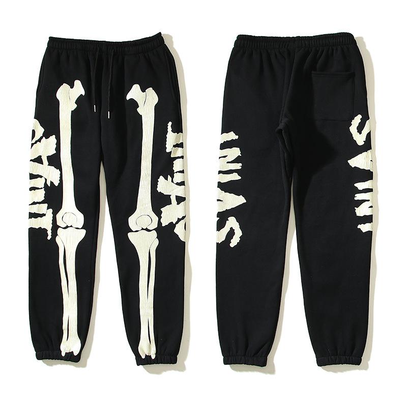 Pants - パンツ メンズ 骨柄プリント スウェットパンツ ジョガーパンツ 男性用 ロングパンツ ストリート系 カジュアル スポーティ 普段使い ルームウェア 黒 ブラック