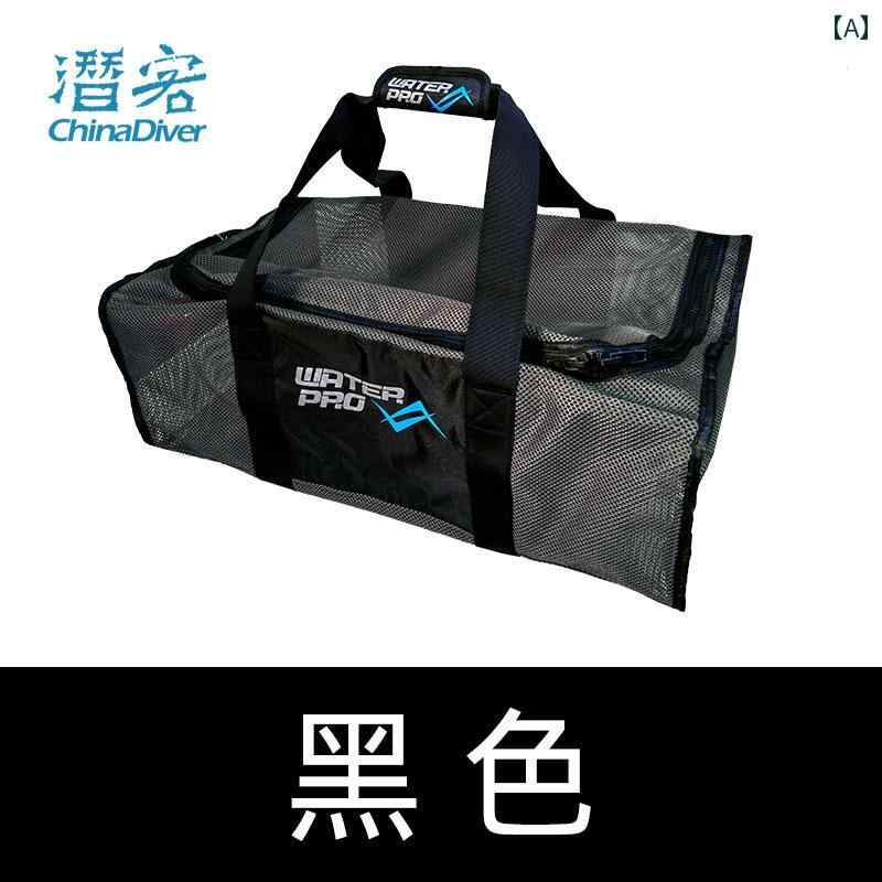 ダイビング 器材 メッシュバッグ ディープダイビング 排水 バッグ ネット ポケット 軽量 メッシュハンドバッグ大容量 70リットル
