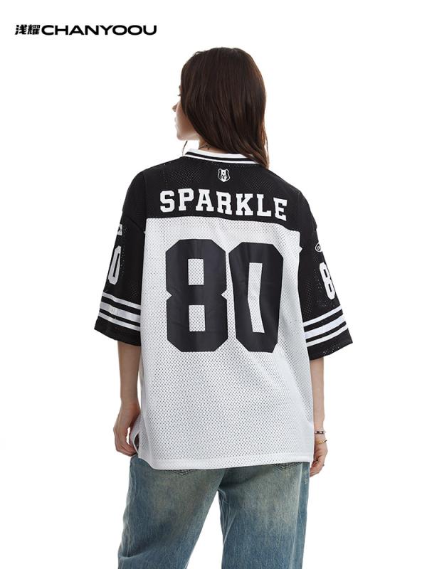 Rakuten - Tシャツ メンズ 男性用 アメリカン レトロ ストリート プリント ロゴ クルーネック 半袖 トップス カットソー 綿 普段使い ルームウェア ブラック ブルー