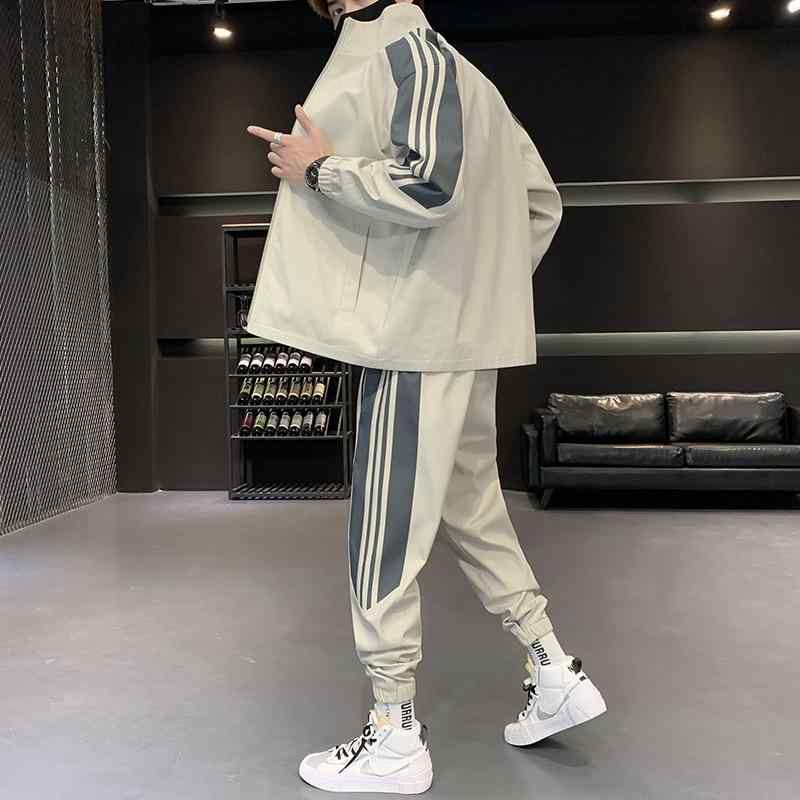 メンズ スポーツウェア 上下セット 春秋 カジュアル ワークパンツ 大きいサイズ ポリエステル ブラック カーキ