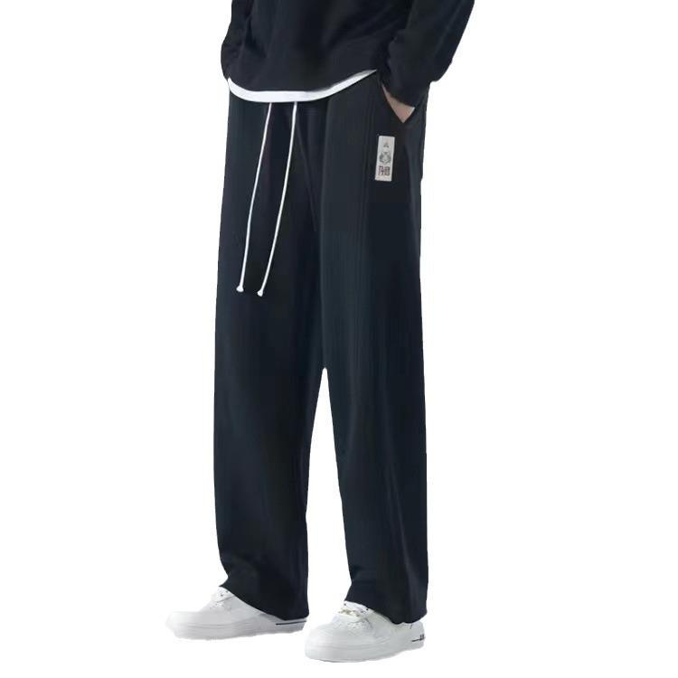 パンツ 男性用 高身長 ロング丈 ストレート 伸縮性 スポーツ 普段使い ズボン 黒 グレー