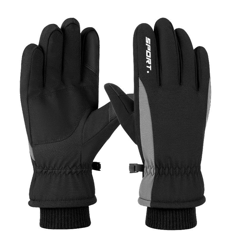 手袋 男性用 女性用 バイク スキー グローブ 裏起毛 厚手 暖かい タッチパネル対応 防寒 防風 滑り止め 運転 自転車 冬(x2)