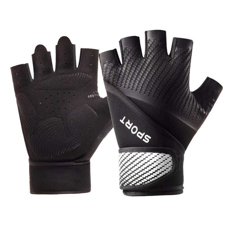 手袋 メンズ アウトドア スポーツ トレーニング グローブ 指なし リストバンド ダンベル ウェイトリフ..