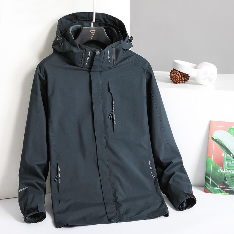 マウンテンパーカー メンズ レディース 取り外し可能 3way 防風 防水 登山ウェア アウトドア ジャケット ポリエステル 裏起毛 ブラック レッド グリーン ネイビー ピンク パープル L XL 2XL 3XL 4XL 5XL